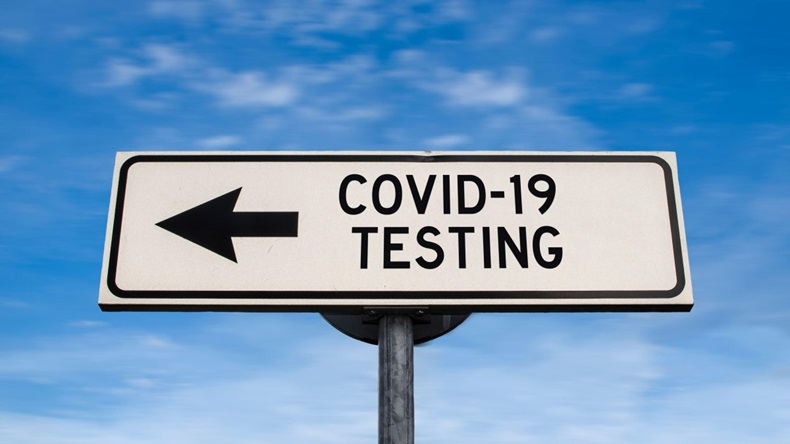 COVID-19 TESTING SIGN. 