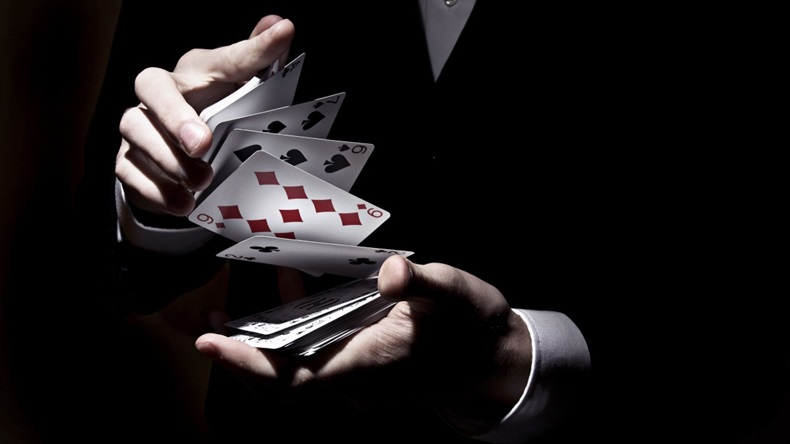 Magician shuffle cards