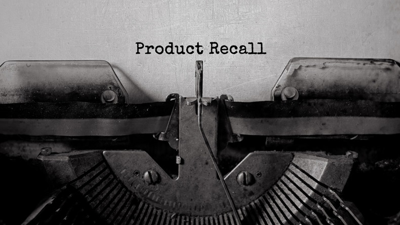Product Recall typed words on a vintage typewriter - Image 