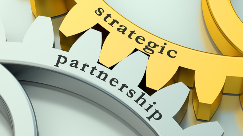 Strategic Partnership concept on the gearwheels - Illustration 