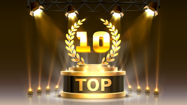 Top 10 podium