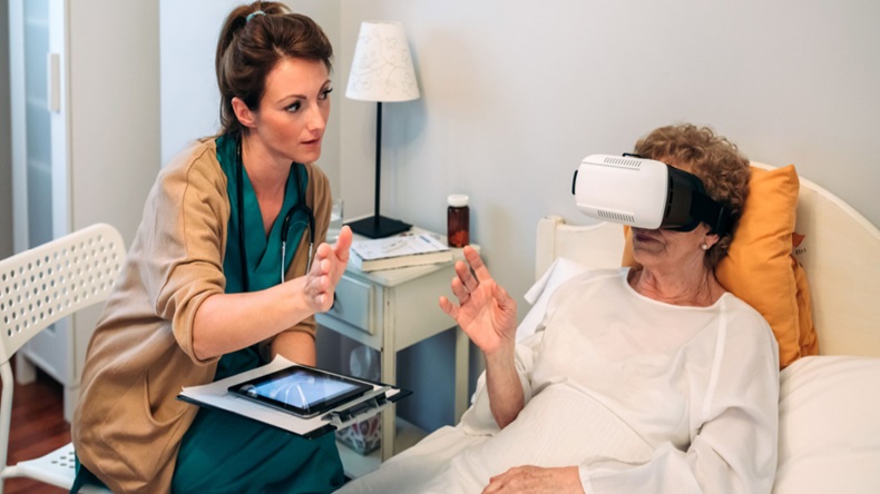 Patient using VR technology 