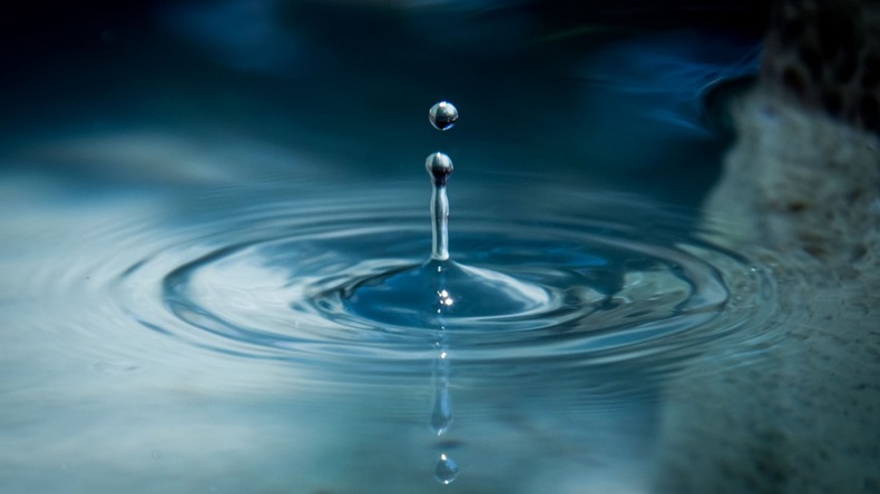 water droplet with ripples
