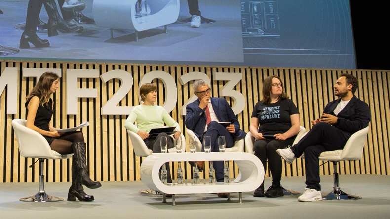 Eliza Slawther, Corinne Dive-Reclus, Andrzej Rys, Torie Robinson and Giovanni Briganti at the MedTech Forum in June 2023