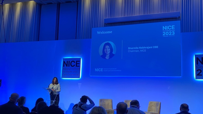 Sharmila Nebhrajani, NICE chair, speaking at the NICE annual conference 2023