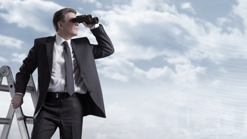 Businessman with binoculars. - Image 